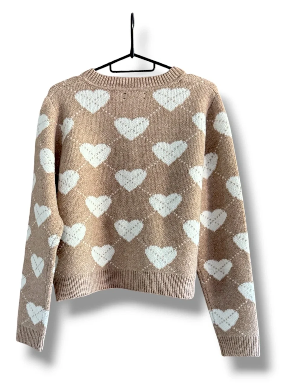 Cynthia Rowley Heart Print Argyle Sweater